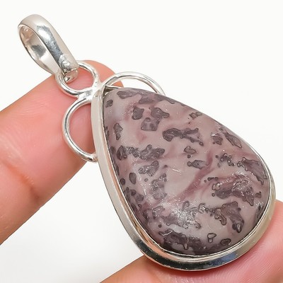 Chicco Chicco Di Caffè Diaspro Gemma Artigianale 925 Argento Sterling Gioielli Ciondolo 