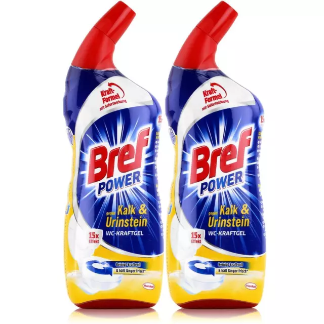 Bref Power WC-Kraftgel gegen Kalk & Urinstein 750ml (2er Pack)