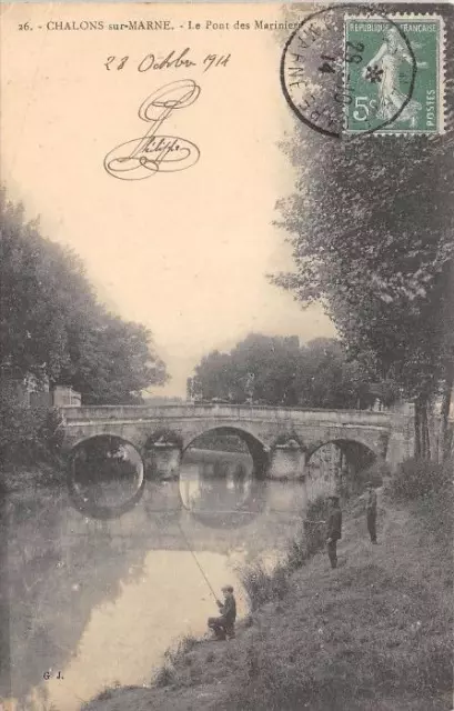 Cpa 51 Chalons Sur Marne Bridge Des Mariniers