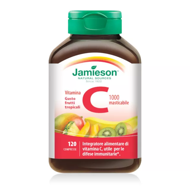 Jamieson Vitamina C 1000 Masticabile gusto FRUTTI TROPICALI 120 cpr