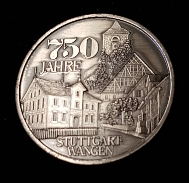 Medaille; 750 Jahre Stuttgart Wangen, 1000 Silber, 1979,