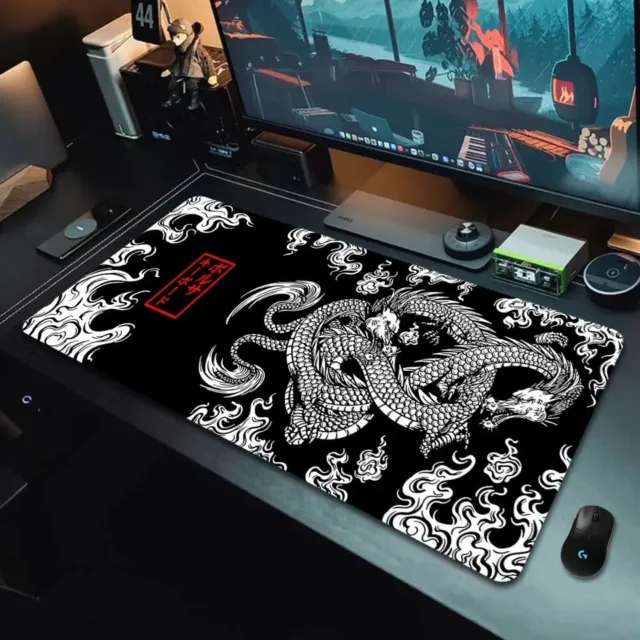 Tapis De Souris Dragon Japonais Grand Tapis De Souris Gamer ,Taille :250x290x2mm