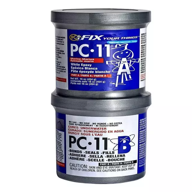 PC-Products PC-11 Epoxy Adhesive Paste Two-Part Marine Grade 1lb in Two Can...