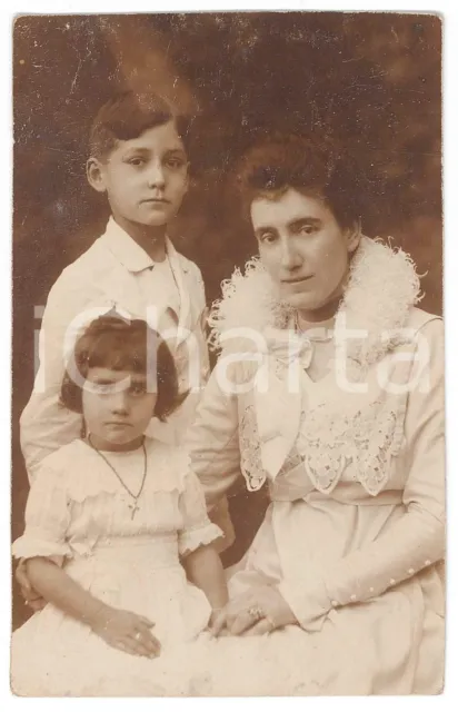 1919 DUSZNIKI-ZDROJ / BAD REINERZ (PL) Madre con i due figli *Foto 9x12 cm