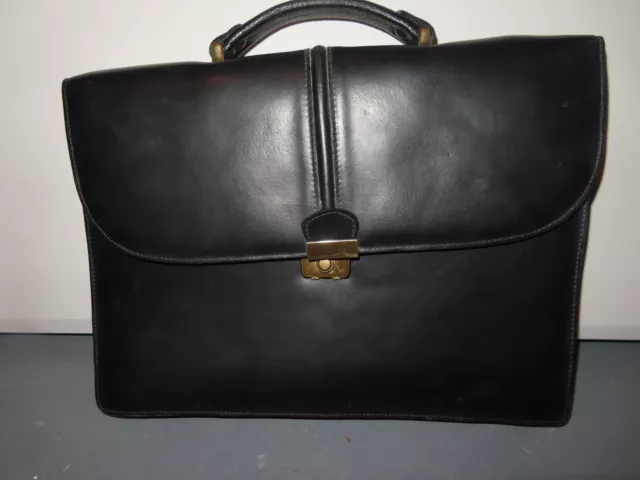 Attaché Case / Porte Documents / Serviette / Mallette / sacoche en Cuir noir