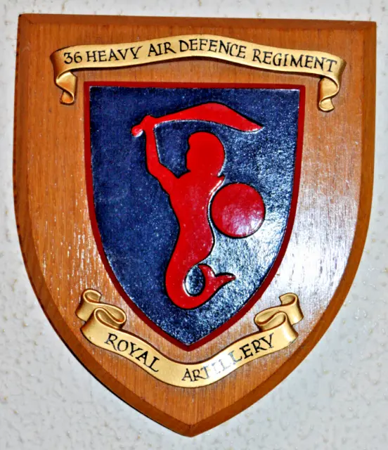 36 Heavy Air Defence Regiment Royal Artillery regimental mess wall plaque shield
