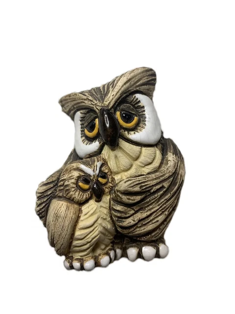 Vintage Artesania Rinconada Brown Owl Mom and Baby CH De Rosa