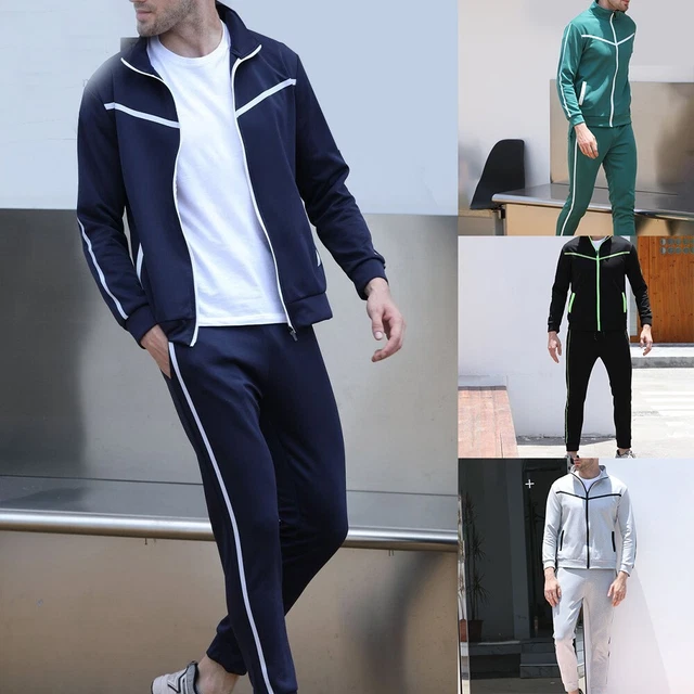 Uomo  S Tuta Jogging Set Felpa con Cappuccio Top Giacca Pantaloni da Morbida