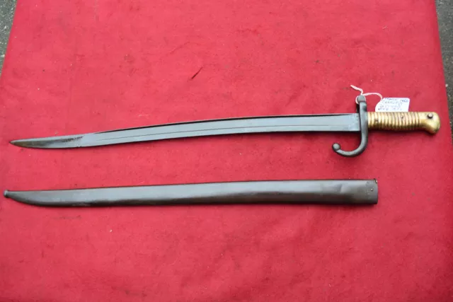 France 1866 Chassepot Bayonet, St. Etienne, February 1870 #41062 & Scabbard