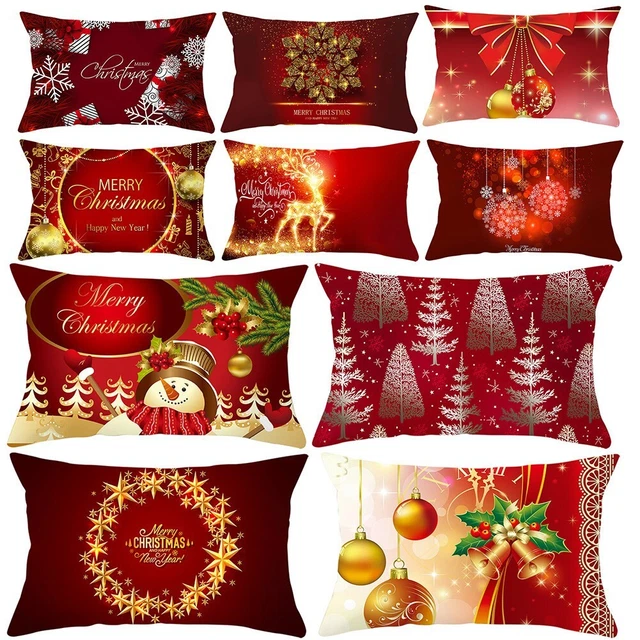 Christmas pillowcase festive tree and snowflake design 30x50 cm