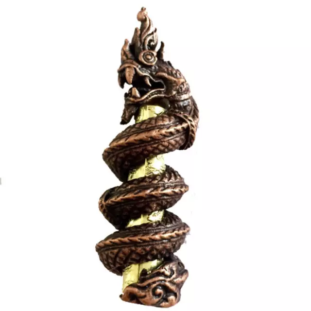 Naga Amulet Takrut Thai Talisman Buddha Pendant Phra Magic Bracet Gem Charm Rich