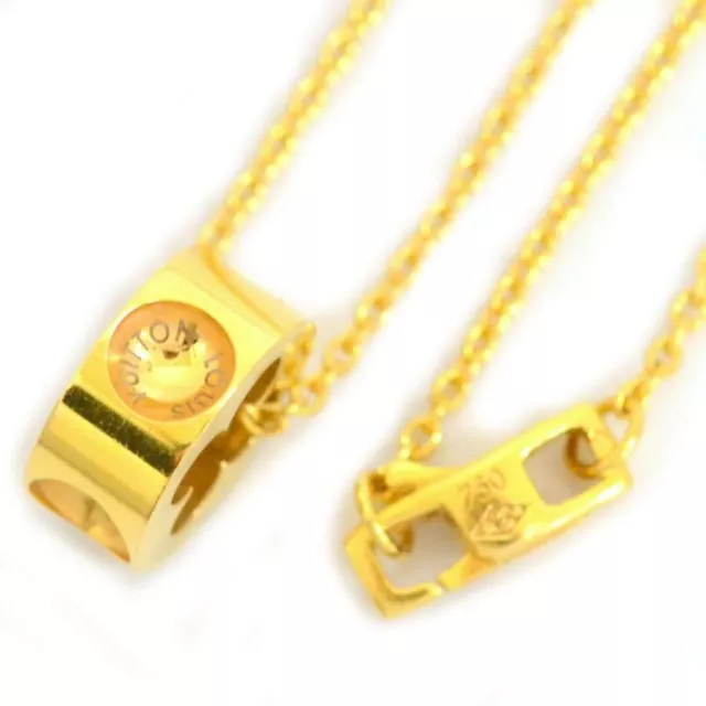 LOUIS VUITTON Medallion Empreinte Necklace 18K Yellow Gold Gold Q93823