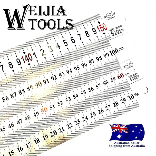 Steel RULER METAL INCH AND METRIC Double Sided Stainless 30CM 60CM 100CM 150CM