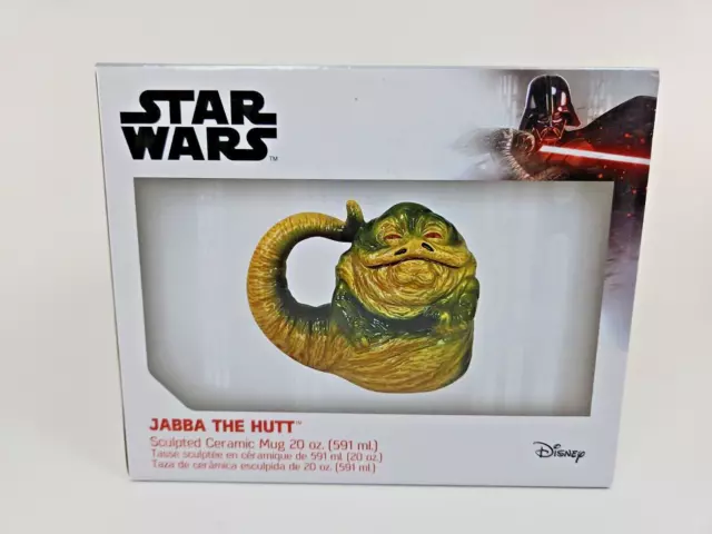 Star Wars Jabba The Hutt Sculpted Ceramic Coffee Soup Mug Cup 20oz Vandor New!