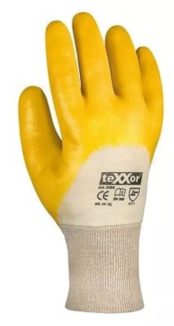 288 Paar Texxor 2356 Arbeitshandschuhe Nitrilhandschuhe Gelb Gr. 7-11 Nitril