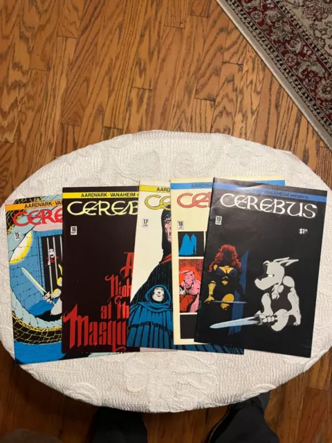 Cerebus the aardvark 15,16,17,18,19 lot of 5 comics.