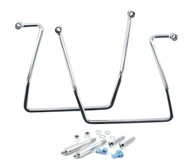 91-05 HARLEY FXDWG DYNA WIDE GLIDE Chrome Saddlebag Support Brackets: 517453/454