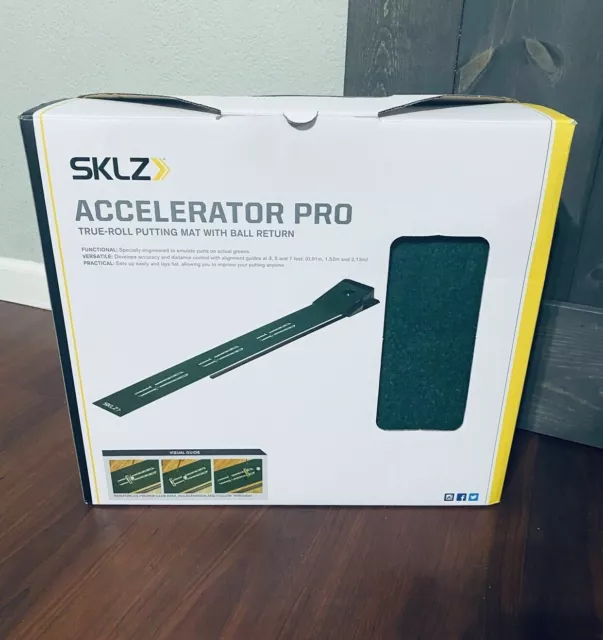 SKLZ Golf Accelerator Pro True-Roll Putting Mat with Ball Return - Green