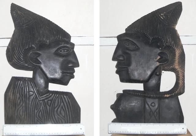 unique gift amazing Antique tribal ethnic art hand carved wooden face