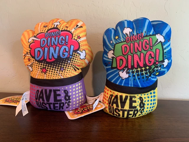 Dave & Buster's Power Fists Plush Toys Brand NWT Card Tickets Minions Star Trek