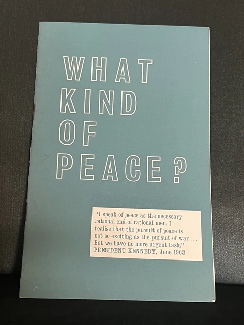 Vtg. 1963 JOHN F. KENNEDY Booklet Peace JFK American Embassy