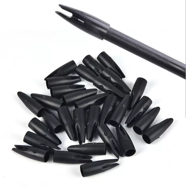 30PCS 8mm Archery Arrow Nocks Plastic Tails For Wood Bamboo Shaft Bow &-ca
