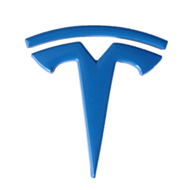 Blue Tesla Emblem Car Body Fender Side Door Badge Fit for Model X S 3 Y Roadster