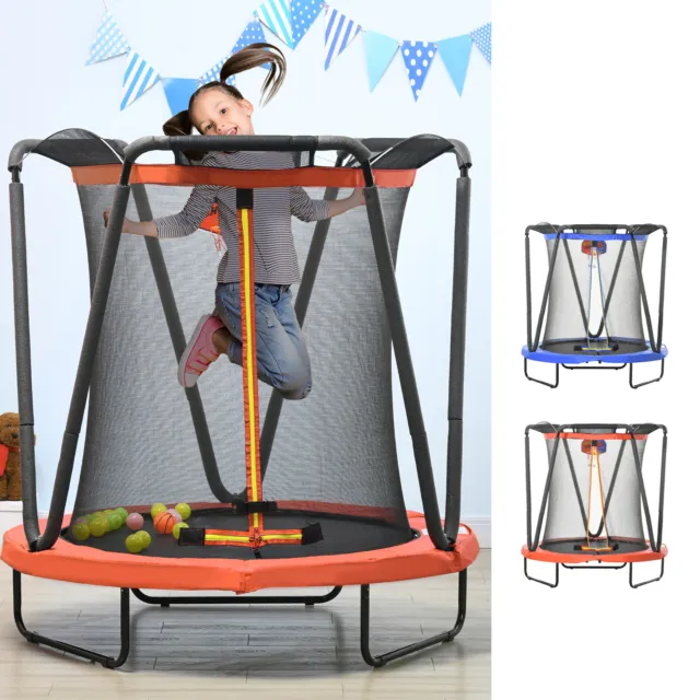 4.6FT Trampoline for Toddlers with Enclosure for 3-10 Years
