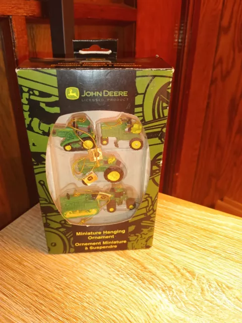 John Deere Miniature Hanging Tree Ornaments  5 In Box