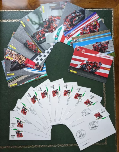 ITALIA 2023 DUCATI 10 CARTOLINE FDC con Francobollo e Annullo Primo Giorno Leggi