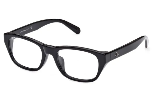 Moncler ML5158-D 001 Black Plastic Optical Eyeglasses Frame 53-19-145 Asian Fit