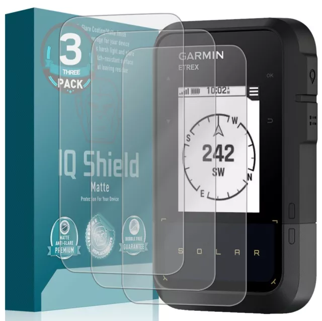 3x IQ Shield Anti-Glare Screen Protector for Garmin eTrex Solar