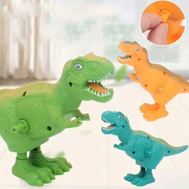 3 x große Aufziehfigur Dinosaurier läuft Figur zum Aufziehen Dino Spielzeug
