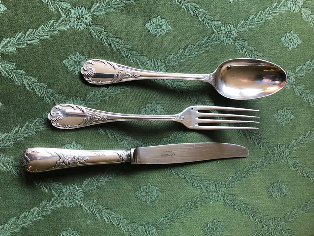 Christofle France Marly Tafelbesteck Essbesteck Gabel Löffel Messer 90er Silber Christofle France Marly Tafelbesteck Essbesteck Gabel Löffel Messer 90er Silber