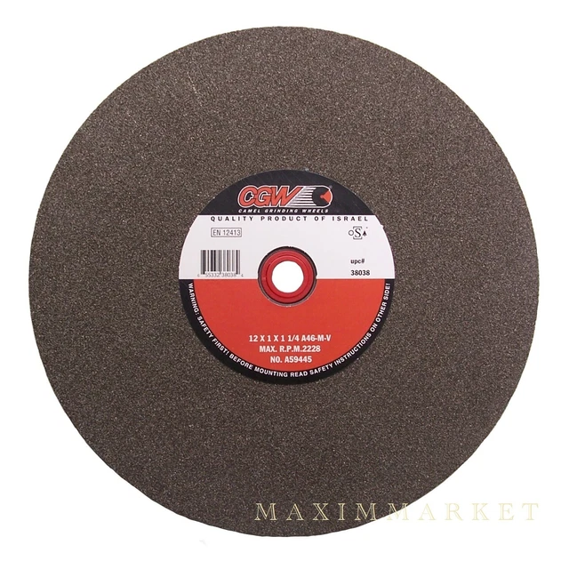 CGW 12 X 1 X 1-1/4 Aluminum Oxide Bench & Pedestal Grinding Wheel Choice of Grit