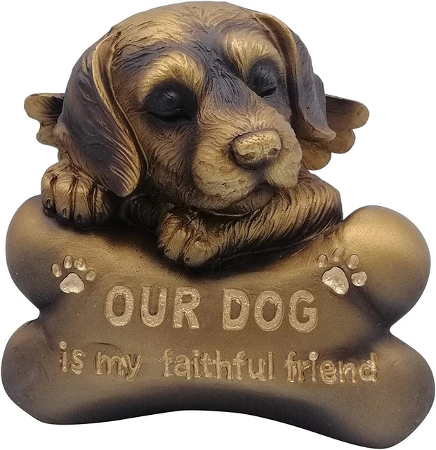 Comfy Hour Loving Memory Collection 5" Sleeping Dog Angel On Bone Figurine