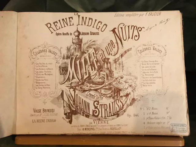 Recueil factice Valses partition piano fin XIXe siècle Strauss Waldteufel Métra