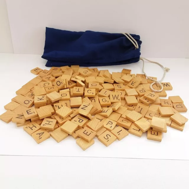 200 x Original Wood Super Scrabble Tiles in Bag Wooden Replacement Game Parts
