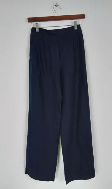 Autograph Pockets Straight Trousers Navy Blue NEW F2