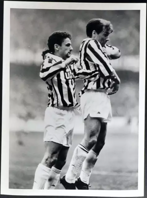 Altes Pressefoto Baggio Und Graf Juventus 1992 FT 2541 - Druck 24x18 CM