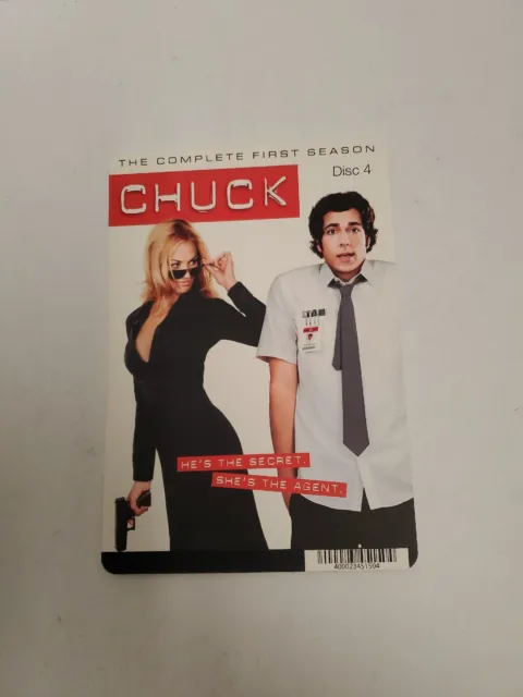 Chuck Disc 4 BLOCKBUSTER SHELF DISPLAY DVD BACKER CARD ONLY 5.5"X8"
