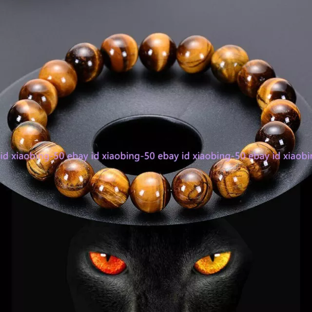 6/8/10mm for Men Women Handmade Natural Stone Tiger Eye Beads Bracelet 7.5" new