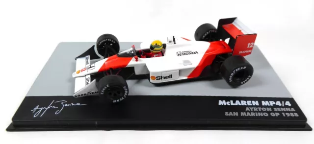 Fórmula 1 McLaren MP4/4 Ayrton Senna Winner San Marino 1988 modelo coche 689