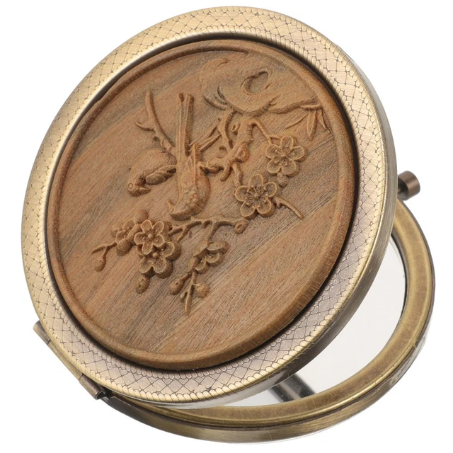 Miroir De Poche Vintage Asiatique - Accessoire Maquillage Rétro