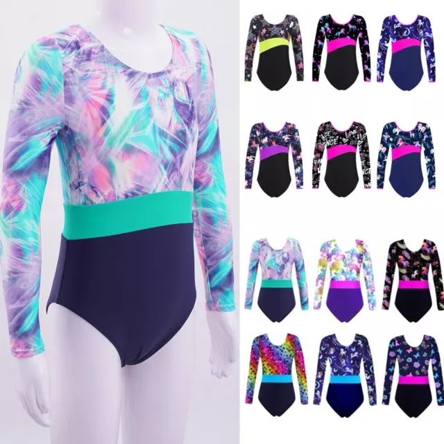 DE ranrann Kinder Turnanzug Sport Body Regenbogen Tanz Leotard Gymnastikanzug