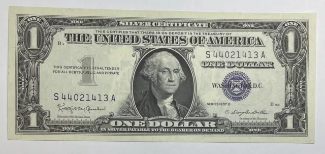 1957-B Silver Certificate $1 Blue Seal - Crisp Uncirculated US Paper Money