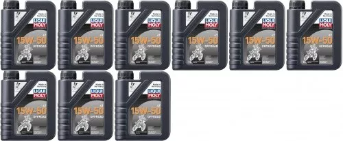 Liqui Moly 3057 Motorbike 4T 15W-50 Offroad Motorrad Motoröl 9x 1l = 9 Liter