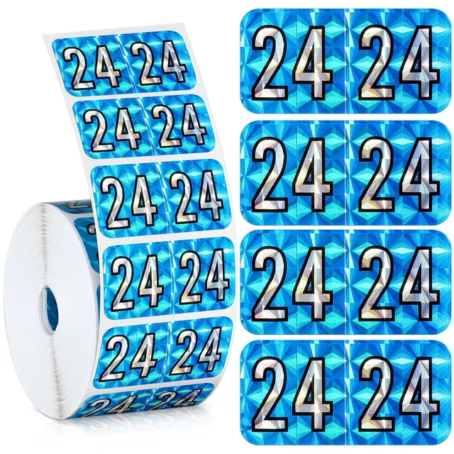 500 PIECES 2024 Year Stickers File Folder Year Labels Rectangle Coded