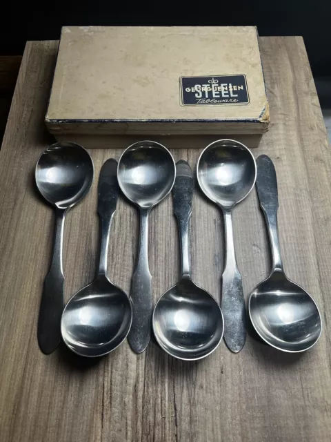 Original verpackt Georg Jensen Edelstahl Gehrungssuppenlöffel Gundorph Albertus