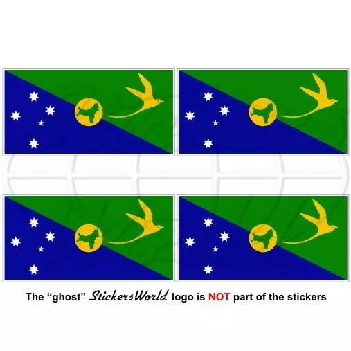 Île Christmas Australie Drapeau 50mm Vinyle Autocollant x4